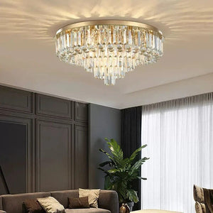 Oline - Ceiling Lamp Round Luxury Black Gold Silver Lighting Fixture