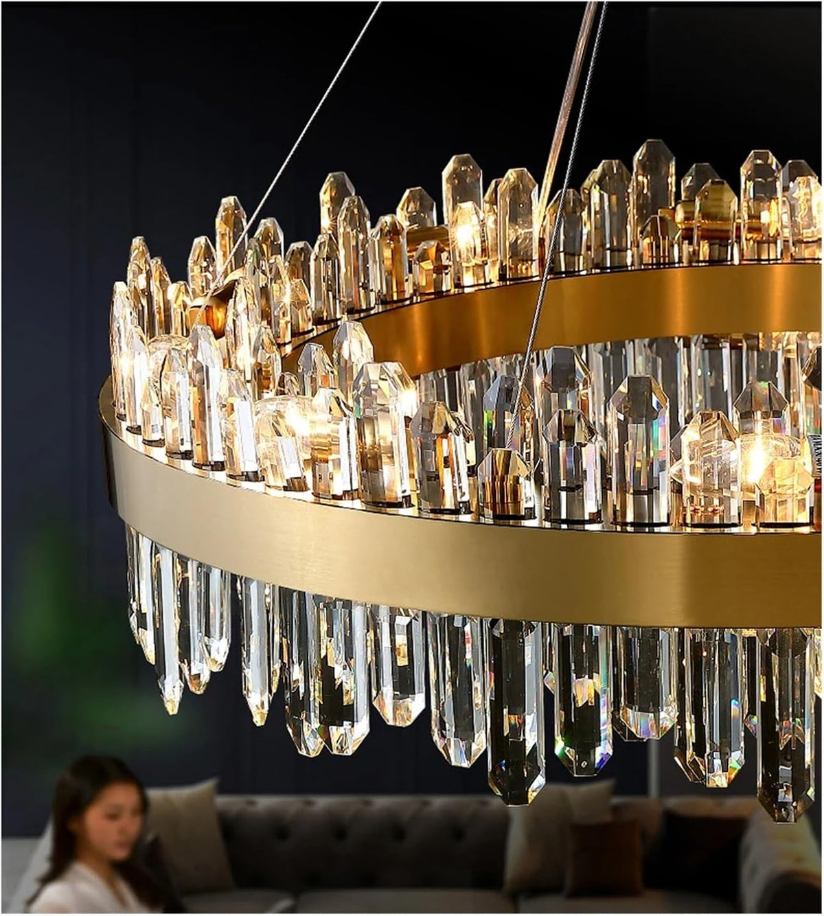 Orbit - Luxury Modern Chandelier with Round Gold