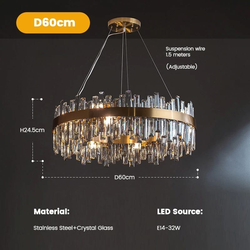 Orbit - Luxury Modern Chandelier with Round Gold