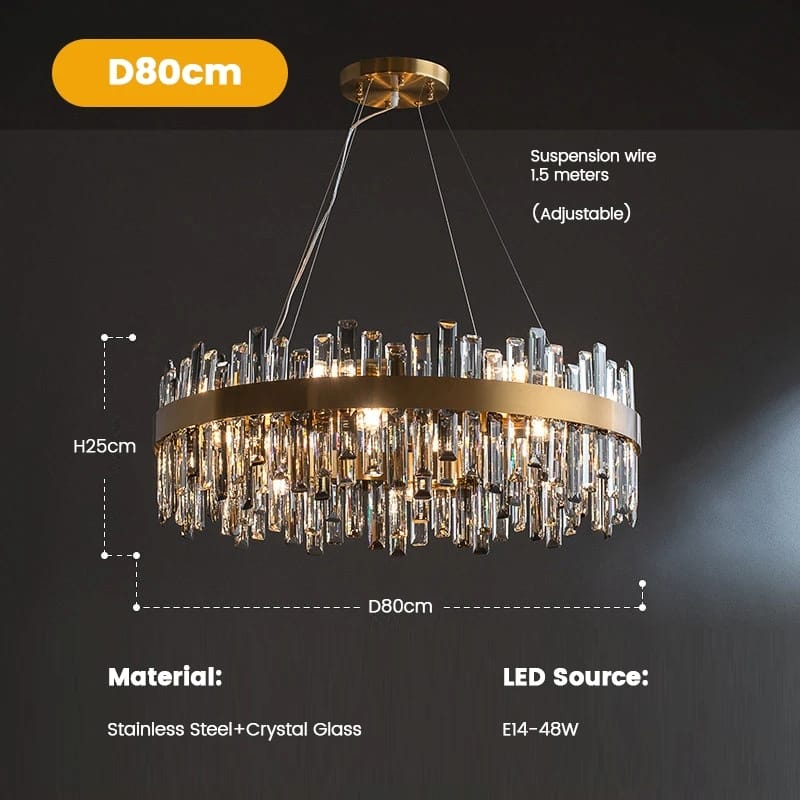 Orbit - Luxury Modern Chandelier with Round Gold