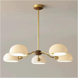 Orion - White Glass Pendant Lamp with Antique Brass