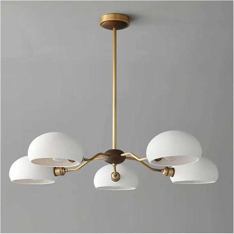 Orion - White Glass Pendant Lamp with Antique Brass