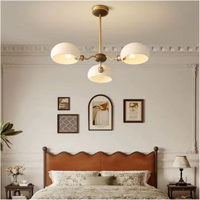 Orion - White Glass Pendant Lamp with Antique Brass
