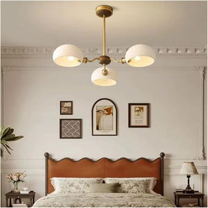Orion - White Glass Pendant Lamp with Antique Brass
