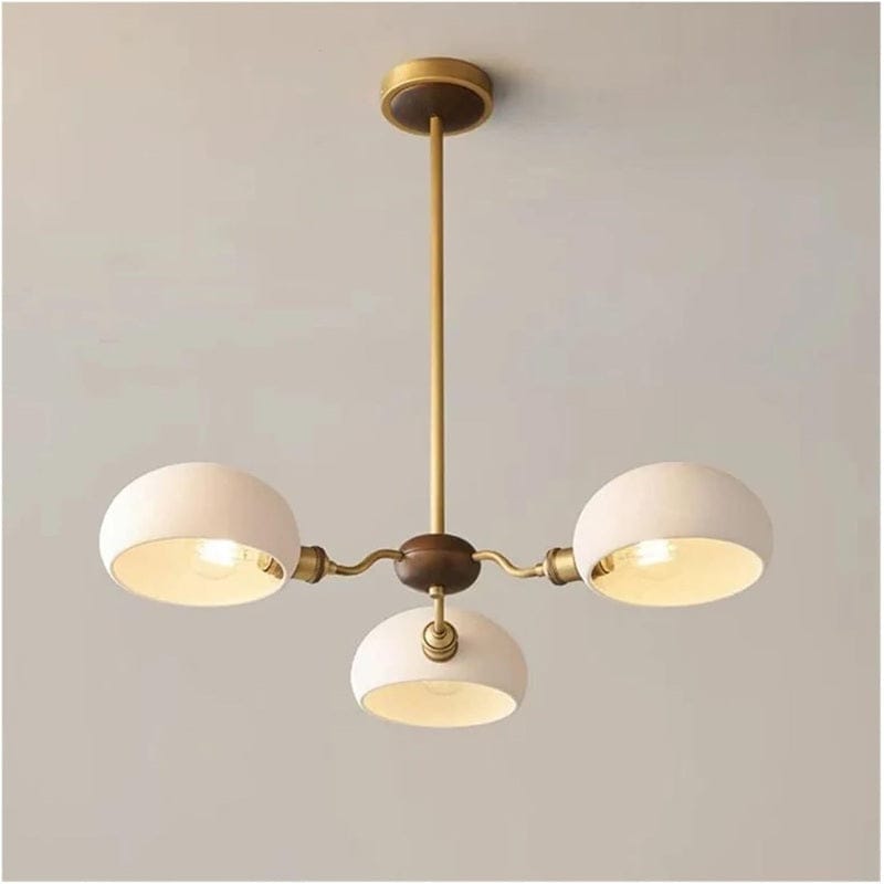 Orion - White Glass Pendant Lamp with Antique Brass