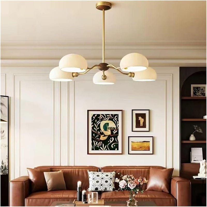 Orion - White Glass Pendant Lamp with Antique Brass