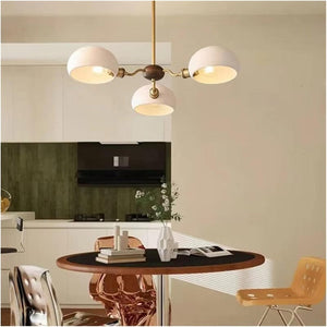 Orion - White Glass Pendant Lamp with Antique Brass