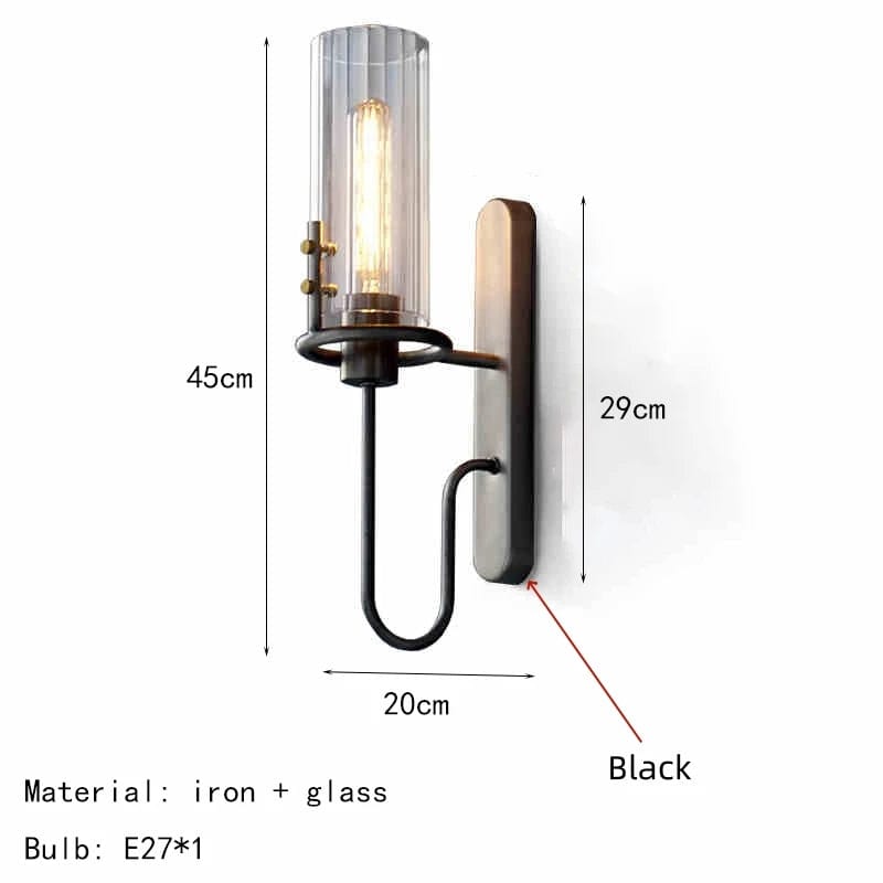 Othom - Retro Style Clear Glass Wall Lamp