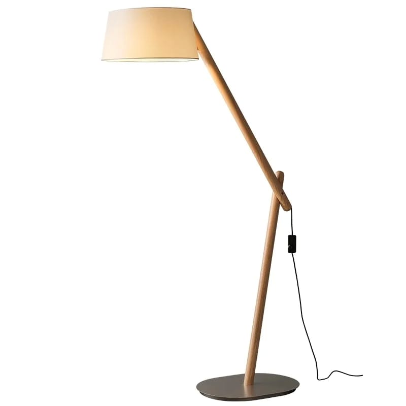 Ottavio Fabric Shade Wood Floor Lamp