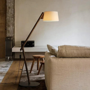 Ottavio Fabric Shade Wood Floor Lamp