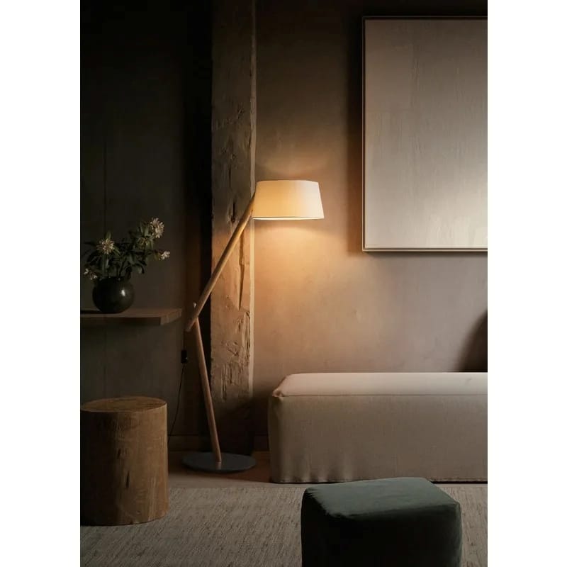 Ottavio Fabric Shade Wood Floor Lamp