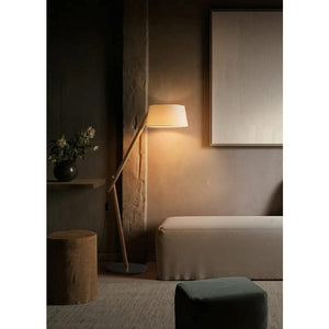 Ottavio Fabric Shade Wood Floor Lamp