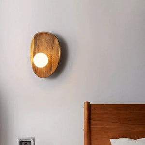 Ren - Japanese Minimalist Solid Wood Living Room Wall Sconce