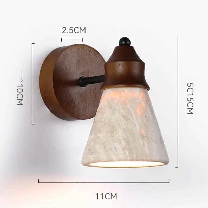 Renwick Yellow Travertine LED Wall Sconce for Bedroom Decor