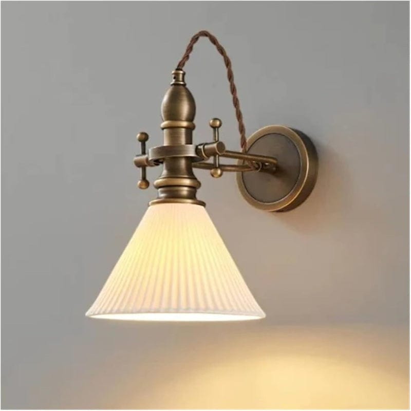 Retro Style Decorative Wall Lamp made of Copper and Glass