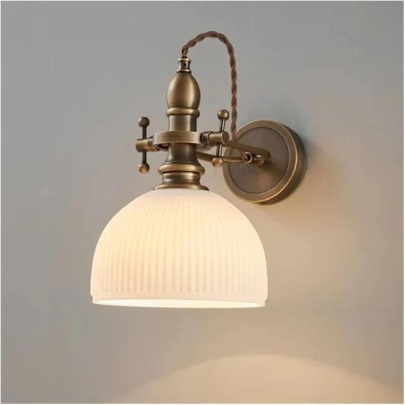 Retro Style Decorative Wall Lamp made of Copper and Glass