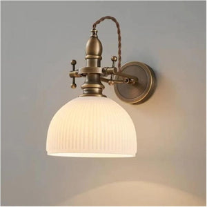 Retro Style Decorative Wall Lamp made of Copper and Glass