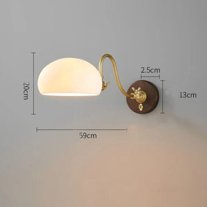 Retro Full Copper Wall Lamp-Rotatable Ceramic and Solid Wood Design