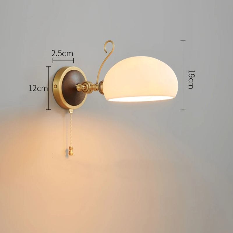 Retro Full Copper Wall Lamp-Rotatable Ceramic and Solid Wood Design