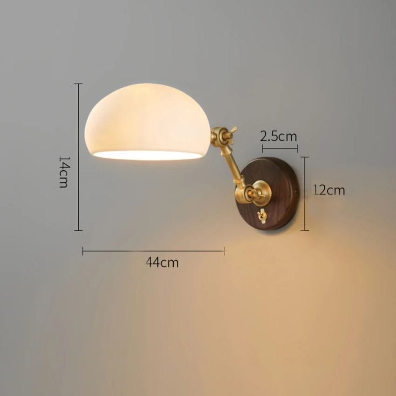 Retro Full Copper Wall Lamp-Rotatable Ceramic and Solid Wood Design