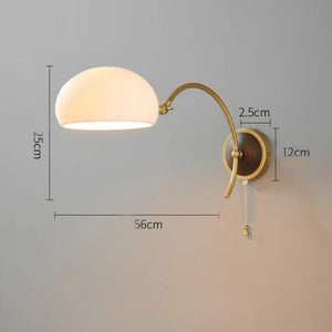 Retro Full Copper Wall Lamp-Rotatable Ceramic and Solid Wood Design