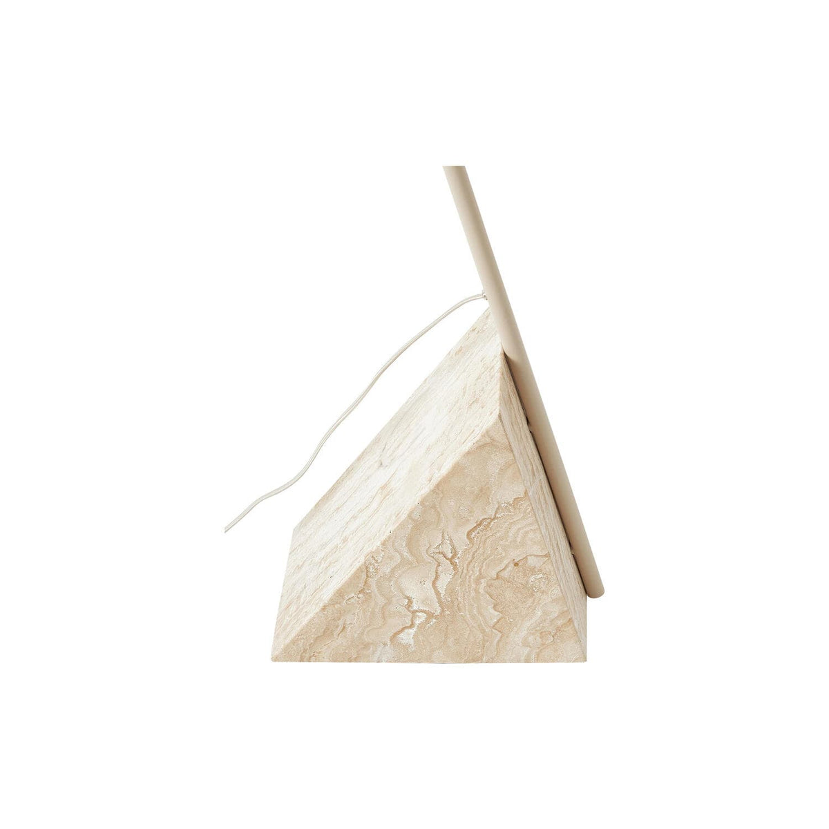 Reyna Reading Lamp with Travertine Base, Light Beige