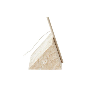 Reyna Reading Lamp with Travertine Base, Light Beige