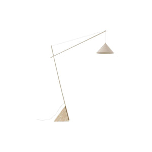 Reyna Reading Lamp with Travertine Base, Light Beige