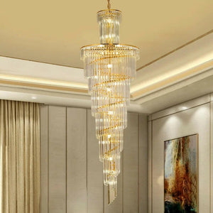 Rosen - Large Rings Crystal Chandelier for Living Room