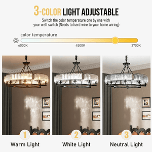 Round Shape Antique Black Industrial Crystal Chandelier