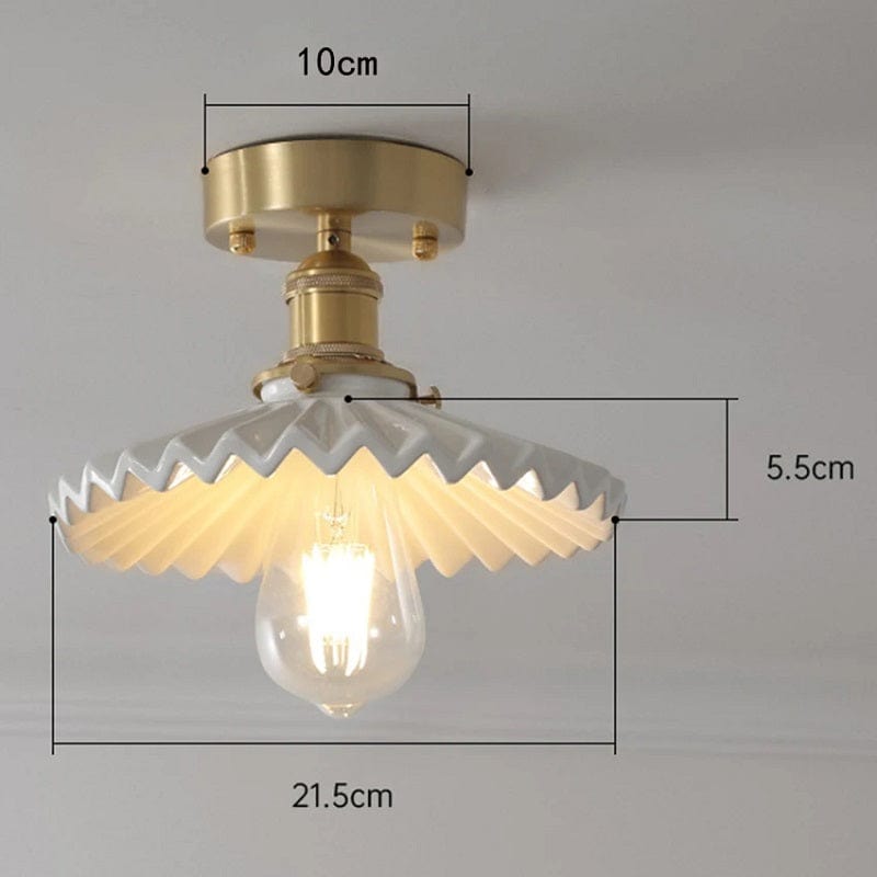 Ryota - Japanese Brass Ceramic Ceiling Lamp