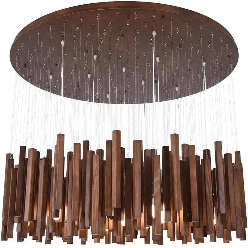 Savia: Wood Modern Chandelier - Contemporary Wood Chandelier - Wooden Chandeliers For Dining Room