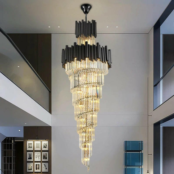 Sigurd - Modern Black Staircase Chandelier | bright&plus