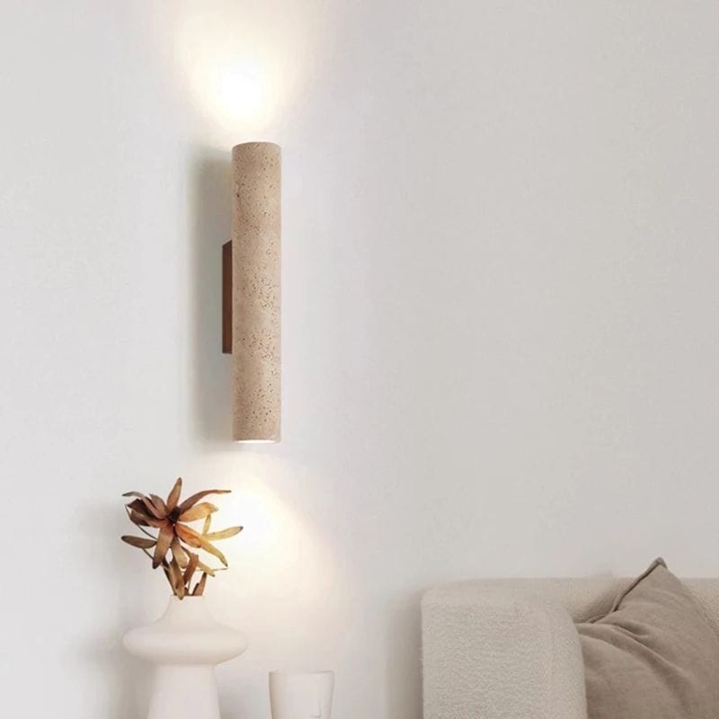 Silk-Japanese Style Natural Yellow Travertine Wall Sconce