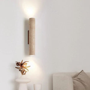 Silk-Japanese Style Natural Yellow Travertine Wall Sconce
