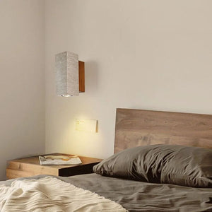 Silk-Japanese Style Natural Yellow Travertine Wall Sconce