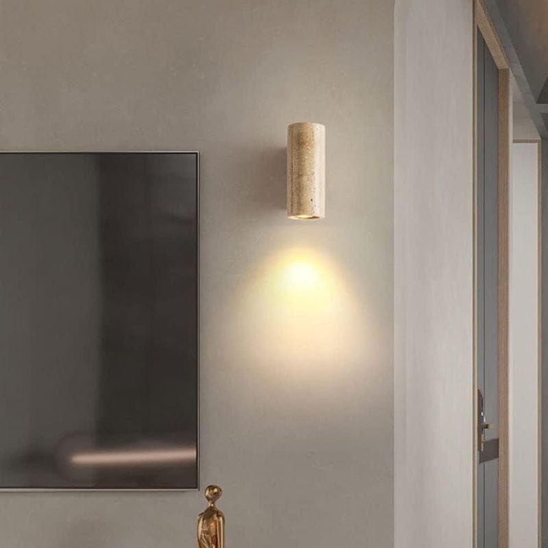 Silk-Japanese Style Natural Yellow Travertine Wall Sconce