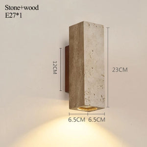 Silk-Japanese Style Natural Yellow Travertine Wall Sconce