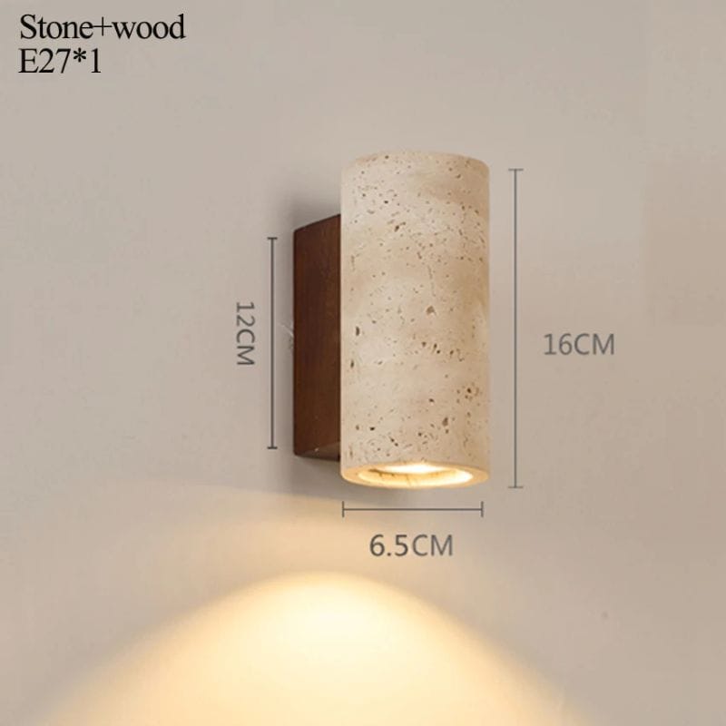 Silk-Japanese Style Natural Yellow Travertine Wall Sconce