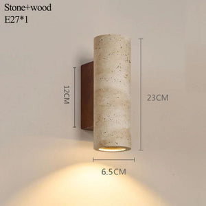 Silk-Japanese Style Natural Yellow Travertine Wall Sconce