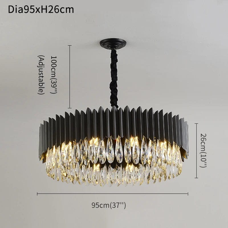 Silvano - Black Crystal Chandelier For Living Room