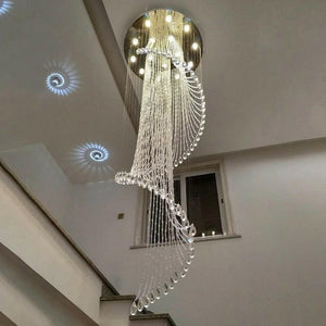 Skol - Modern Spiral Crystal Staircase Ceiling Lamp