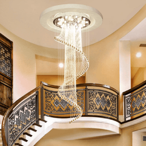 Skol - Modern Spiral Crystal Staircase Ceiling Lamp