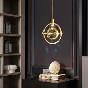 Strom - Brass Crystal Hanging Light Fixture Modern Luxury