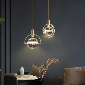 Strom - Brass Crystal Hanging Light Fixture Modern Luxury