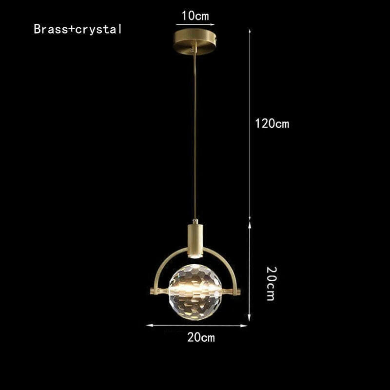 Strom - Brass Crystal Hanging Light Fixture Modern Luxury