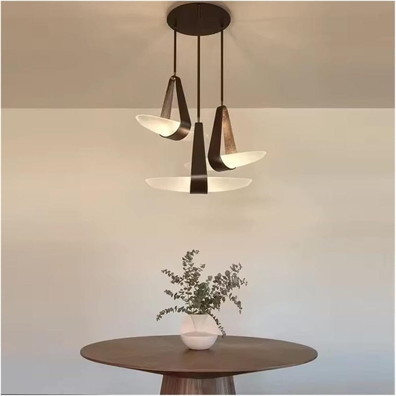 Terry - Minimalist Design Pendant Lamp in Crystal and Leather