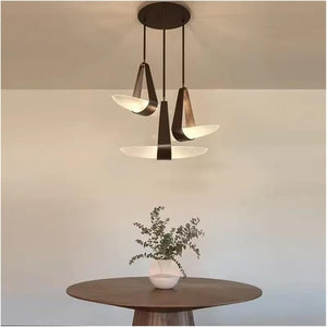 Terry - Minimalist Design Pendant Lamp in Crystal and Leather