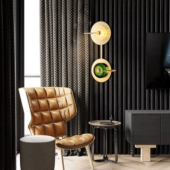 Wattle - Circular Modern Art Deco Wall Lamp