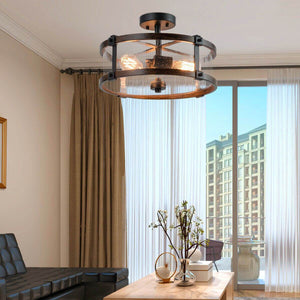 3-Light Living Room Retro Flush Mount Ceiling Light | Bright & Plus.